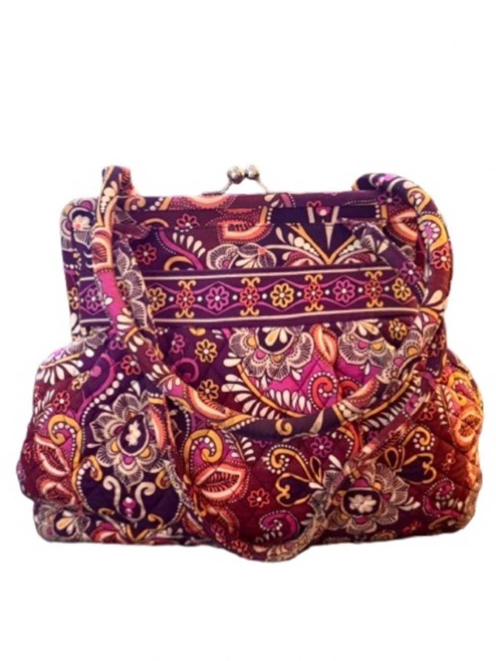 Vera Bradley Safari Sunset Kisslock Frame Bag Floral Quilted Purse - Picture 1 of 7